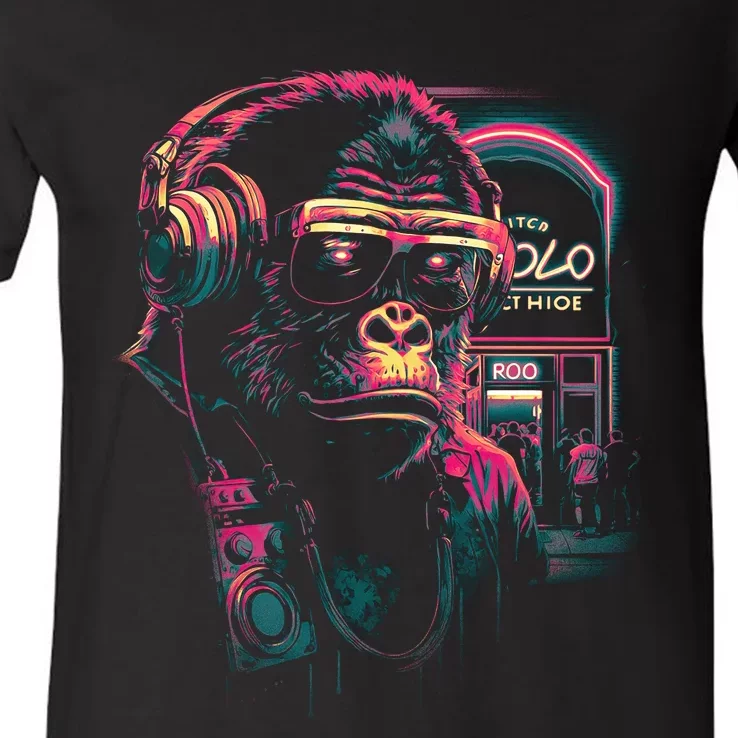 Neon Gorilla V-Neck T-Shirt