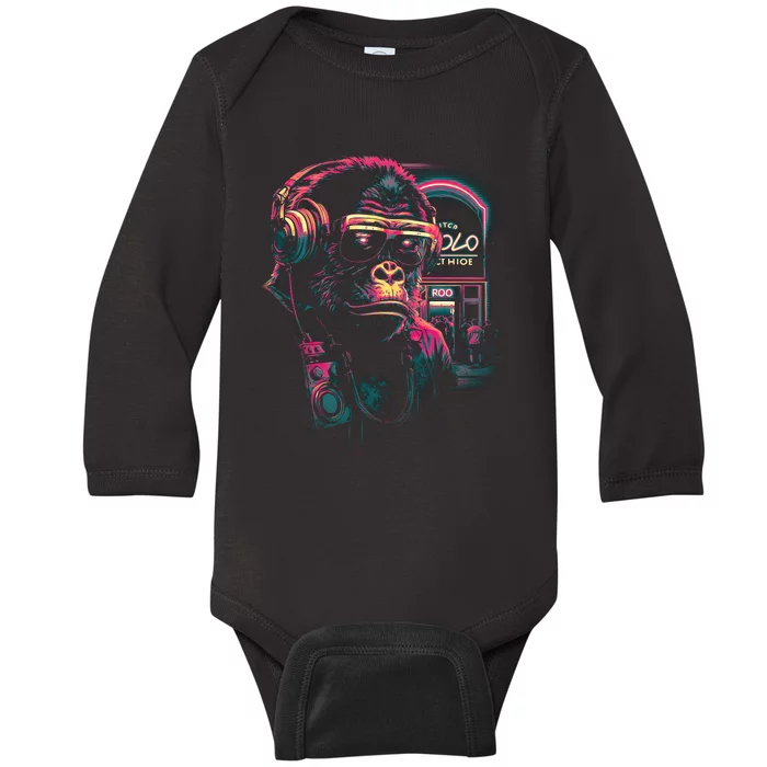 Neon Gorilla Baby Long Sleeve Bodysuit