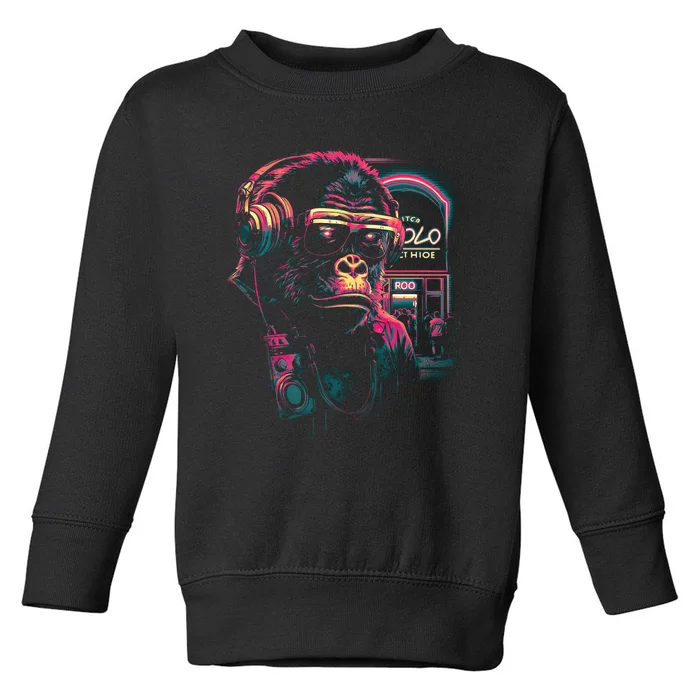 Neon Gorilla Toddler Sweatshirt