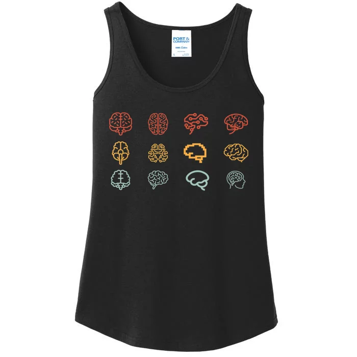 Neurologist Gift Neuroscience Retro Graphic Brain Science For Neurologist Ladies Essential Tank