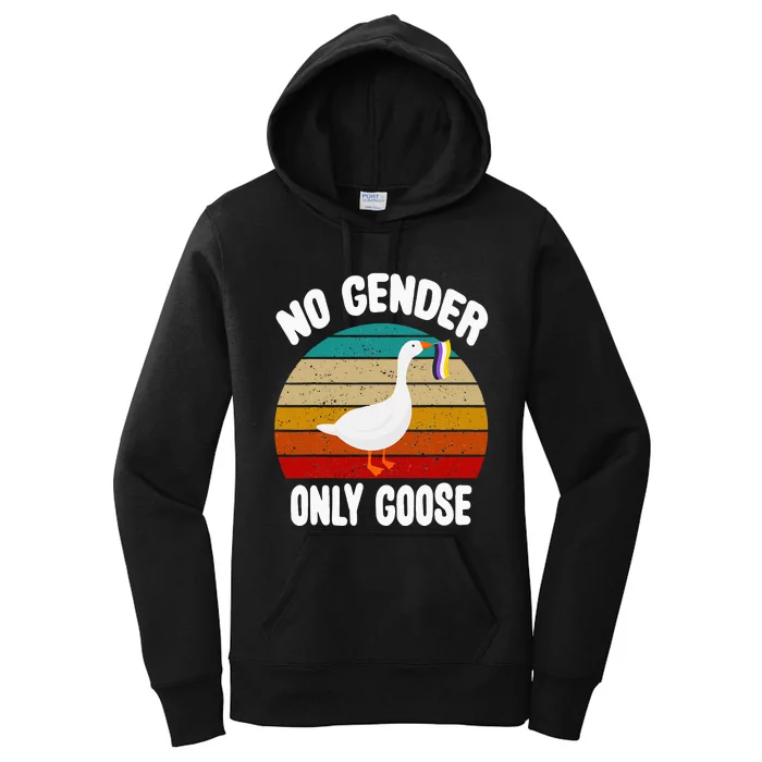 No Gender Only Goose Cute Animal Love Retro Lgbt Pride Month Women's Pullover Hoodie