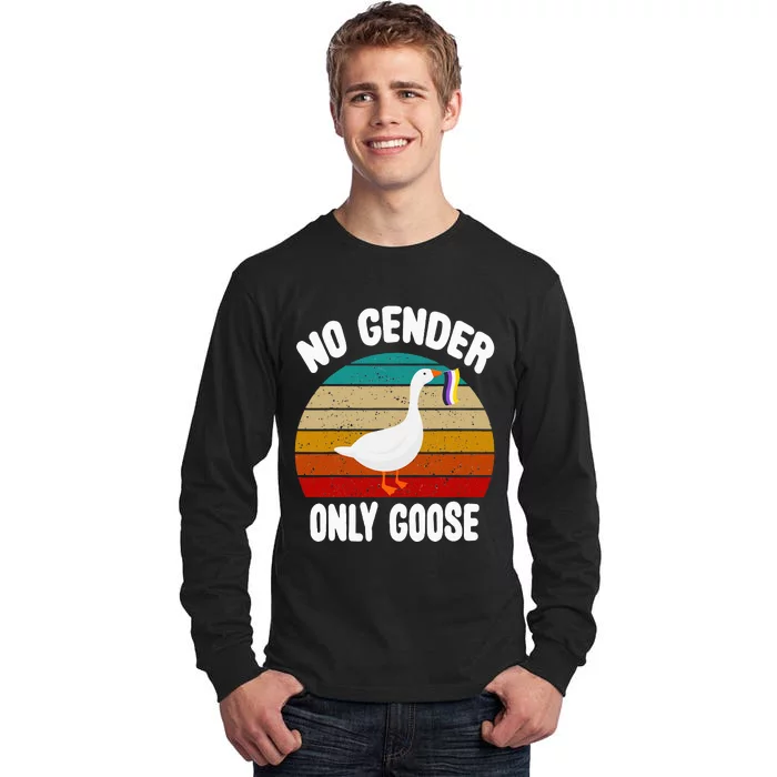 No Gender Only Goose Cute Animal Love Retro Lgbt Pride Month Tall Long Sleeve T-Shirt