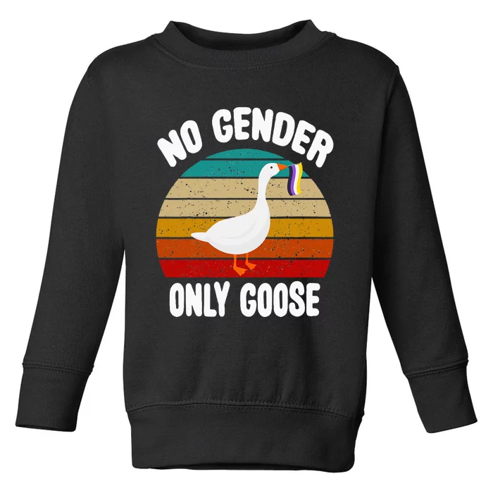 No Gender Only Goose Cute Animal Love Retro Lgbt Pride Month Toddler Sweatshirt