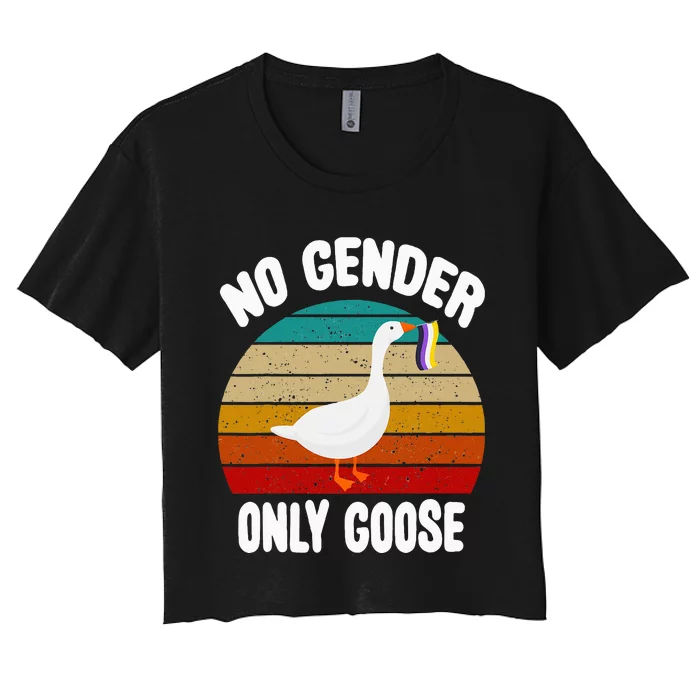 No Gender Only Goose Cute Animal Love Retro Lgbt Pride Month Women's Crop Top Tee