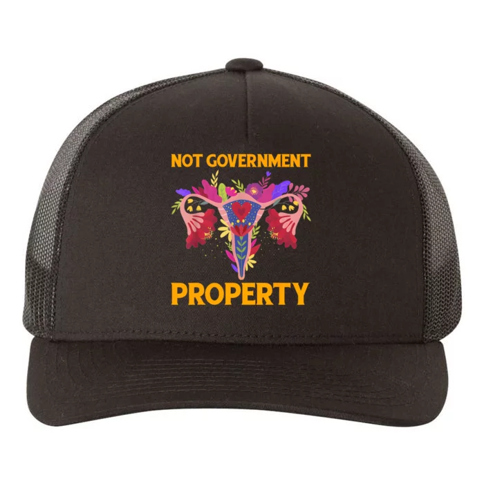 Not Government Property Funny Uterus Flower Yupoong Adult 5-Panel Trucker Hat