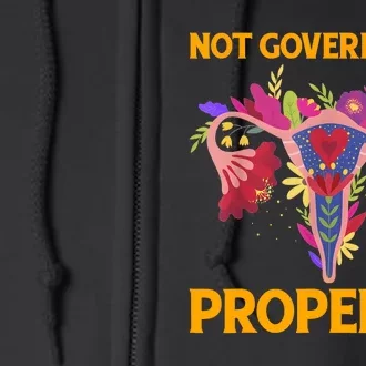 Not Government Property Funny Uterus Flower Full Zip Hoodie