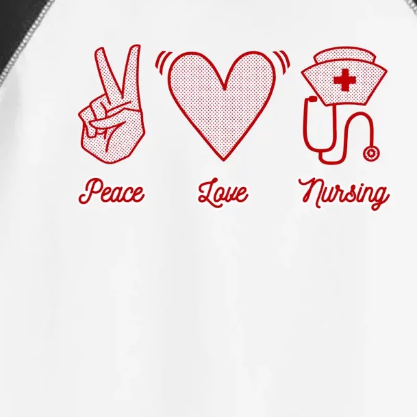 Nurse Gift Peace Love Nursing Rn Cna Student Lpn Cool Gift Toddler Fine Jersey T-Shirt