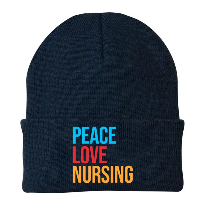 Nurse Gift Peace Love Nursing Meaningful Gift Knit Cap Winter Beanie