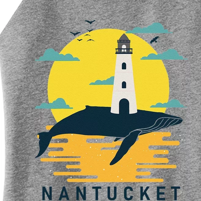 Nantucket Great Point Light Whale Sunset Lighthouse Souvenir Women’s Perfect Tri Rocker Tank