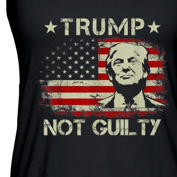 Not Guilty Pro Trump Supporter American Flag Ladies Essential Flowy Tank