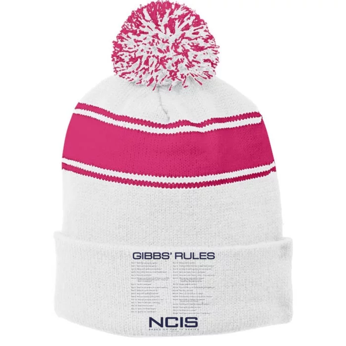 Nc.Is Gibbs Rules Stripe Pom Pom Beanie