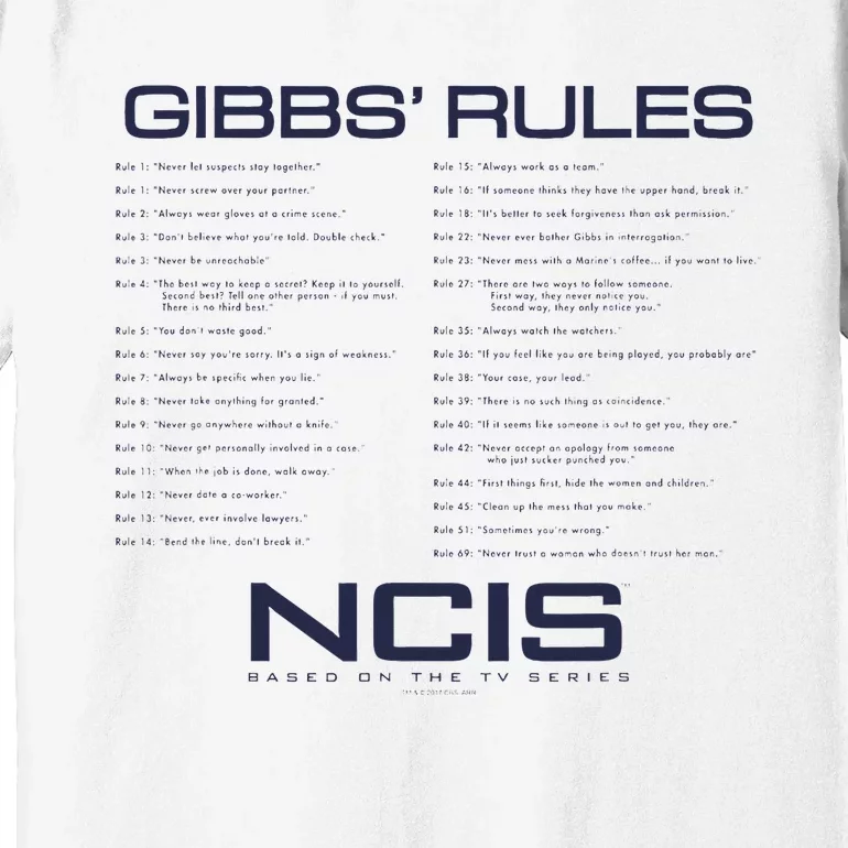 Nc.Is Gibbs Rules Premium T-Shirt