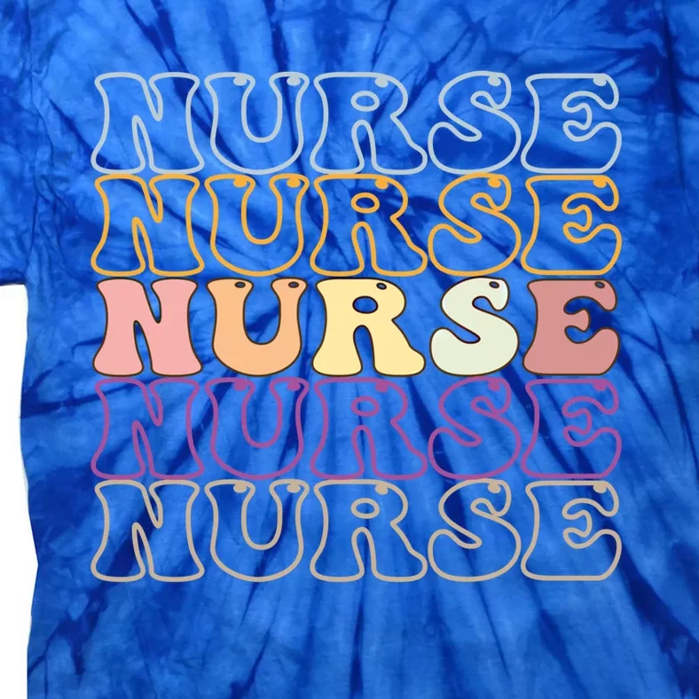 Nurse Groovy Retro Hippie Gift Tie-Dye T-Shirt