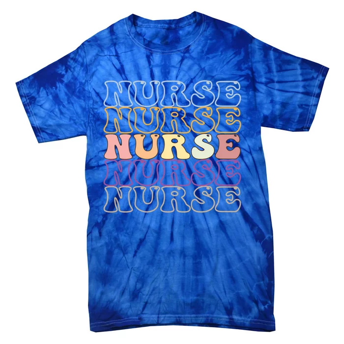 Nurse Groovy Retro Hippie Gift Tie-Dye T-Shirt