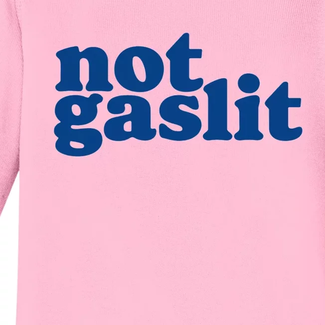 Not Gaslit Resist Gaslighting! Minimalist Antitrump Baby Long Sleeve Bodysuit