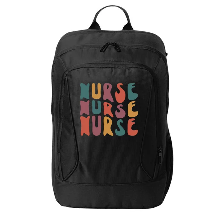 Nurse Groovy Retro Colorful Design Future Nurse Gift City Backpack