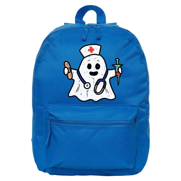 Nurse Ghost Scrub Top Halloween Costume For Nurses Women Rn 16 in Basic Backpack