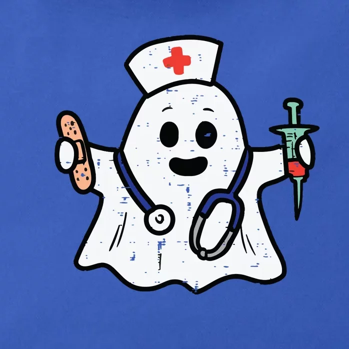 Nurse Ghost Scrub Top Halloween Costume For Nurses Women Rn Zip Tote Bag