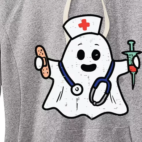 Nurse Ghost Scrub Top Halloween Costume For Nurses Women Rn Women's Fleece Hoodie