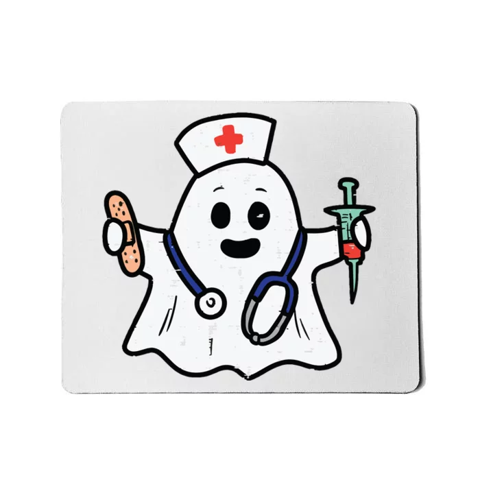 Nurse Ghost Scrub Top Halloween Costume For Nurses Women Rn Mousepad