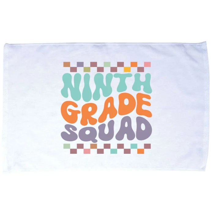 Ninth Grade Squad Retro Groovy Happy First Day Of School Gift Microfiber Hand Towel