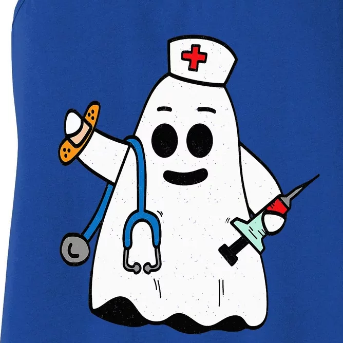 Nurse Ghost Scrub Cute Halloween Costume For Nurses RN Women's Racerback Tank