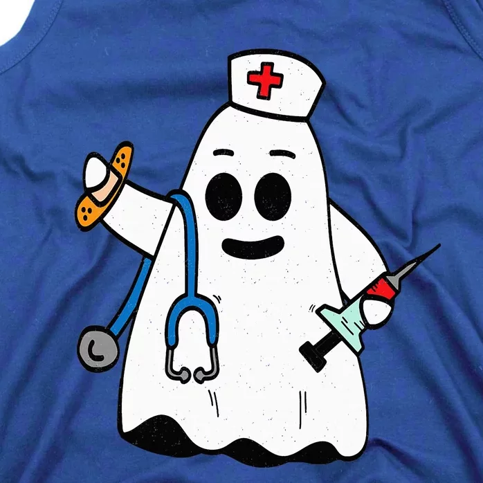 Nurse Ghost Scrub Cute Halloween Costume For Nurses RN Tank Top