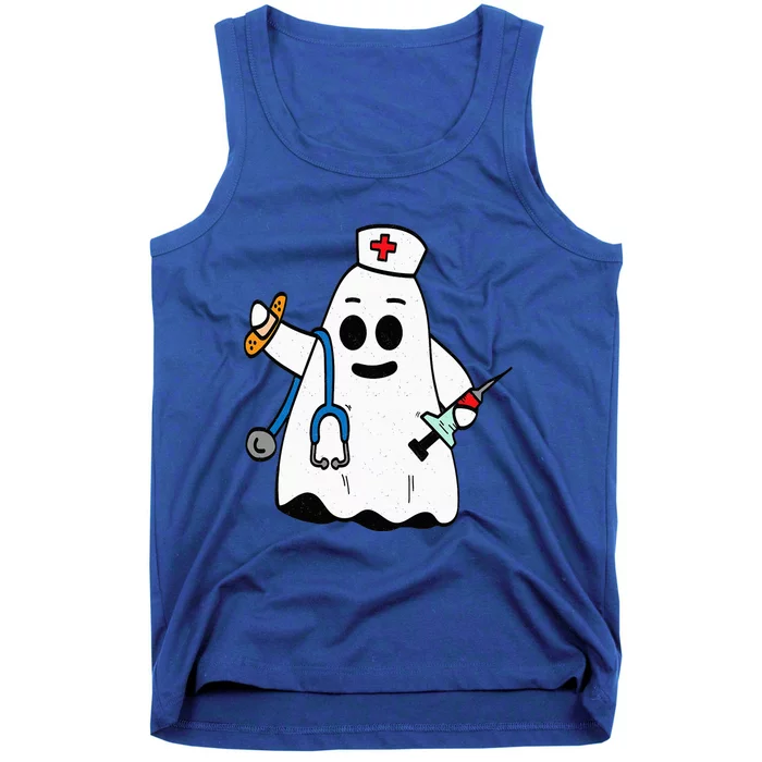 Nurse Ghost Scrub Cute Halloween Costume For Nurses RN Tank Top