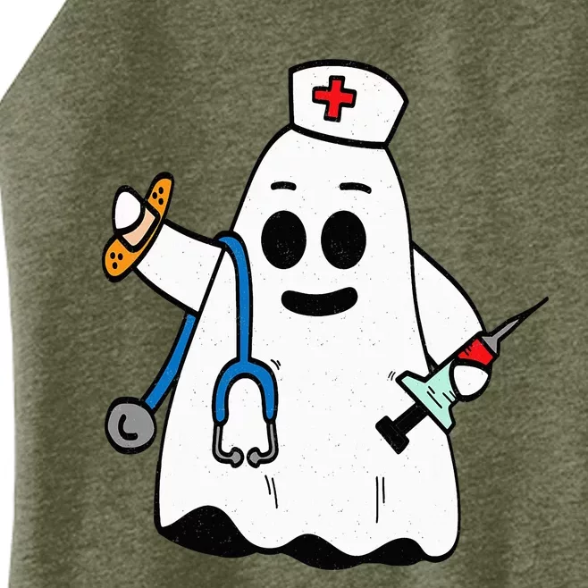 Nurse Ghost Scrub Cute Halloween Costume For Nurses RN Women’s Perfect Tri Rocker Tank