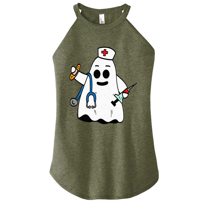 Nurse Ghost Scrub Cute Halloween Costume For Nurses RN Women’s Perfect Tri Rocker Tank