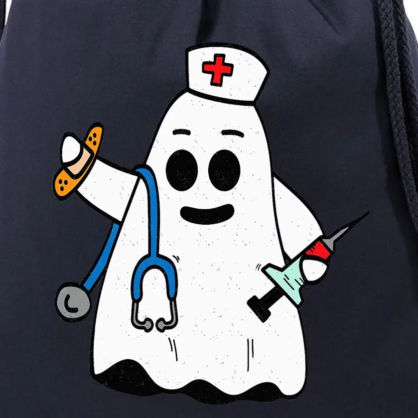 Nurse Ghost Scrub Cute Halloween Costume For Nurses RN Drawstring Bag