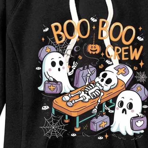 Nurse Ghost Skeleton Funny Boo Crew Halloween Women's Fleece Hoodie