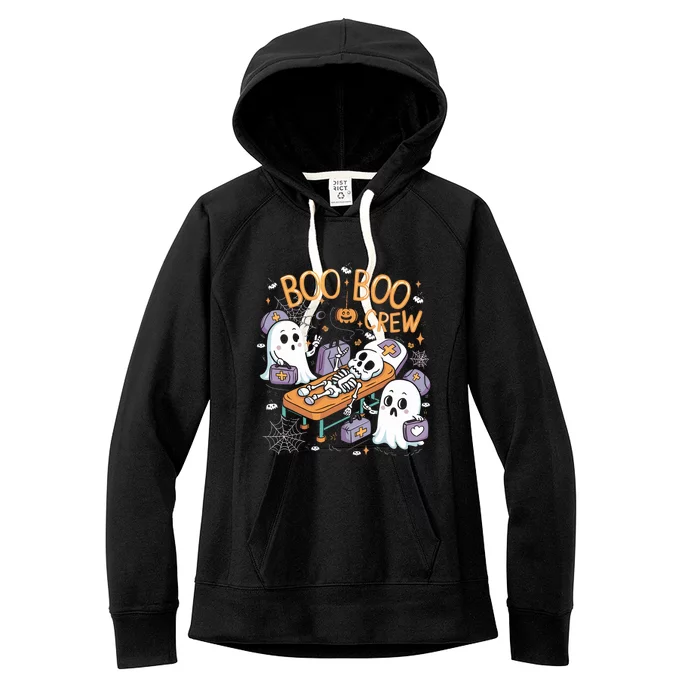 Nurse Ghost Skeleton Funny Boo Crew Halloween Women's Fleece Hoodie