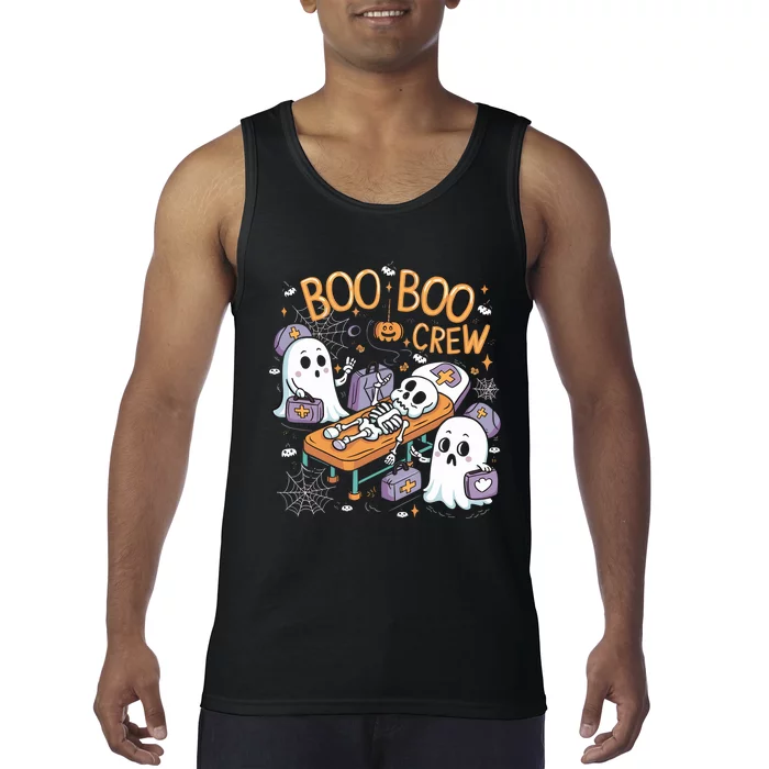 Nurse Ghost Skeleton Funny Boo Crew Halloween Tank Top