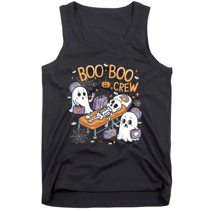 Nurse Ghost Skeleton Funny Boo Crew Halloween Tank Top