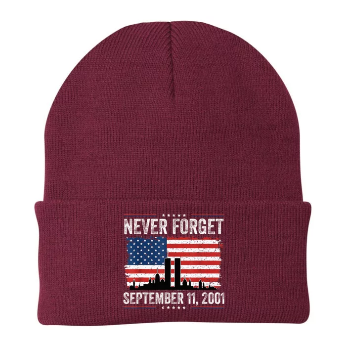 Never Get September 11 2001 Memorial Day American Flag Knit Cap Winter Beanie