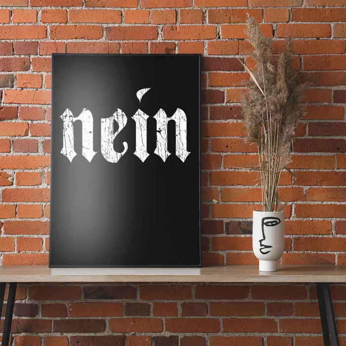 Nein German Saying No Funny Germany Deutschland Vintage Poster