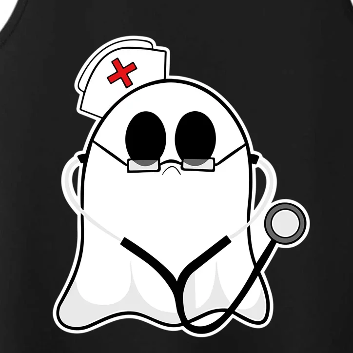 Nurse Ghost Scrub Top Halloween Costume For Nurses Rn Funny Gift Performance Tank