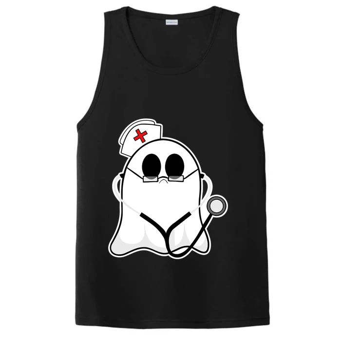 Nurse Ghost Scrub Top Halloween Costume For Nurses Rn Funny Gift Performance Tank