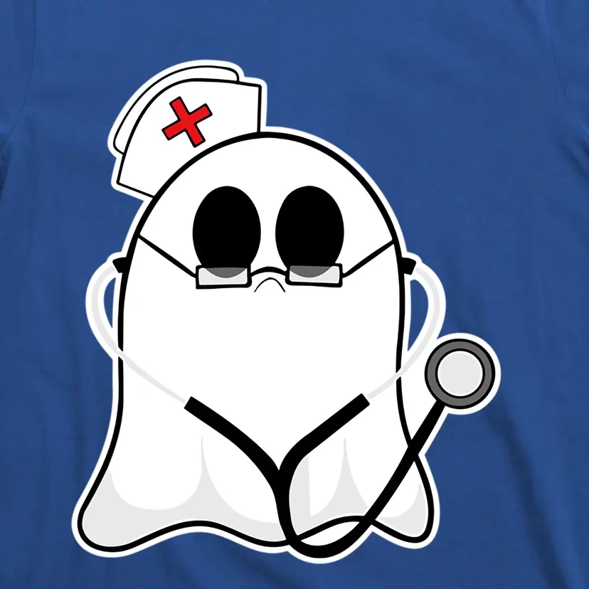 Nurse Ghost Scrub Top Halloween Costume For Nurses Rn Funny Gift T-Shirt