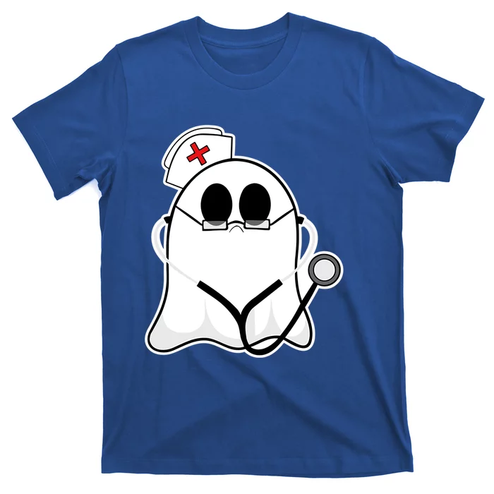 Nurse Ghost Scrub Top Halloween Costume For Nurses Rn Funny Gift T-Shirt