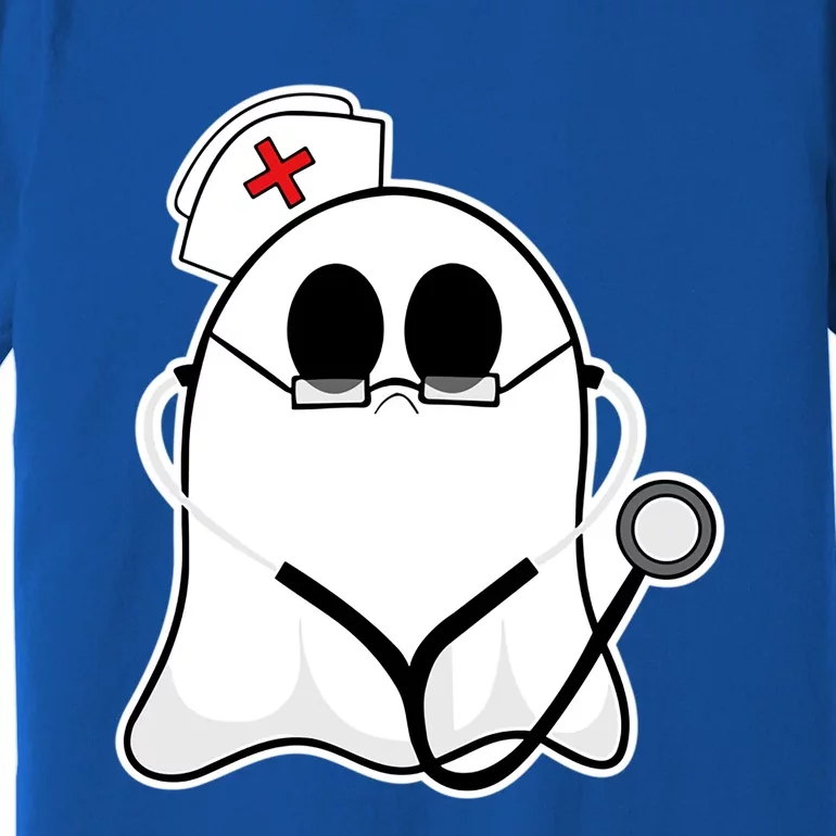 Nurse Ghost Scrub Top Halloween Costume For Nurses Rn Funny Gift Premium T-Shirt