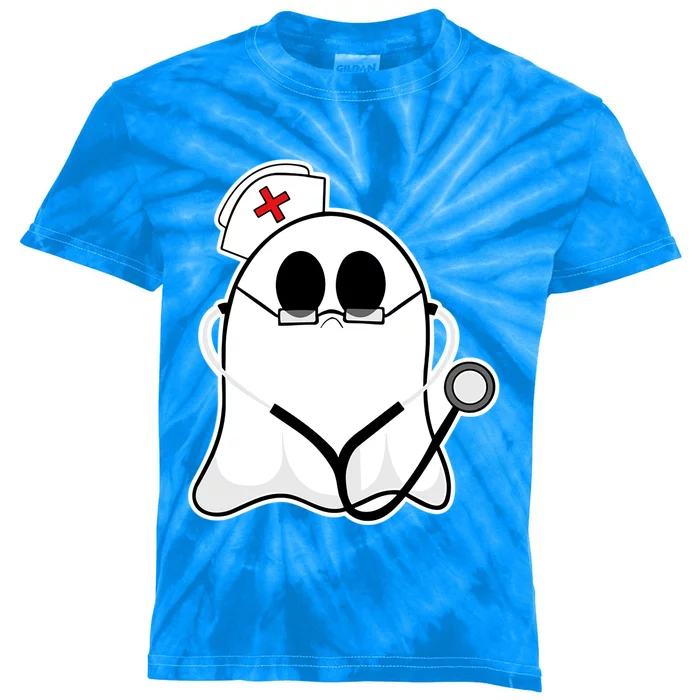 Nurse Ghost Scrub Top Halloween Costume For Nurses Rn Funny Gift Kids Tie-Dye T-Shirt