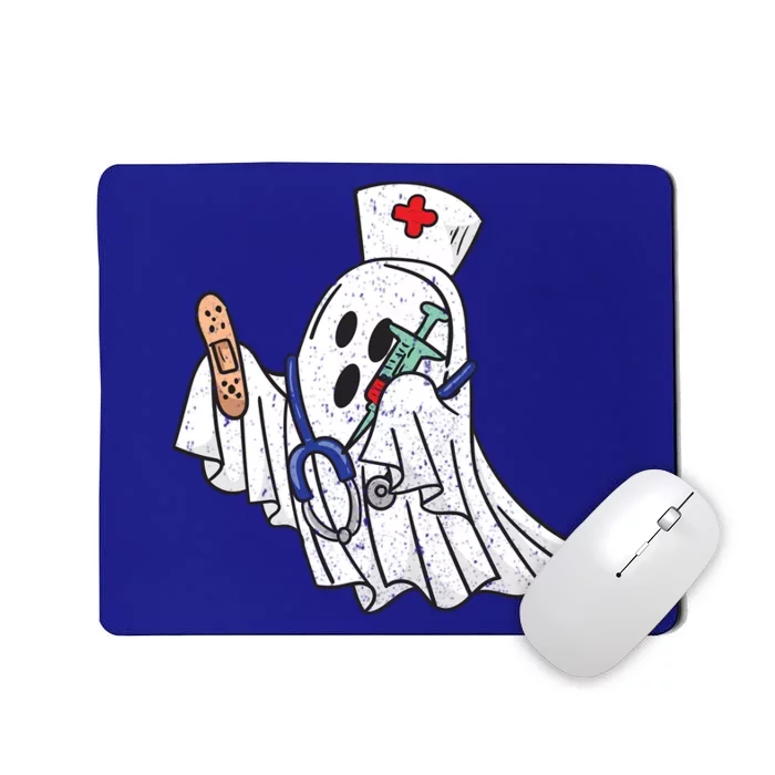 Nurse Ghost Scrub Top Halloween Costume For Nurses Rn Gift Mousepad