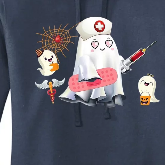 Nurse Ghost Scrub Top Halloween Costume Cna Nurses Rn Meaningful Gift Women's Pullover Hoodie