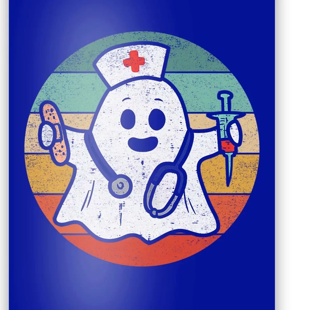 Nurse Ghost Scrub Top Halloween Costume For Nurses Rn Meaningful Gift Poster