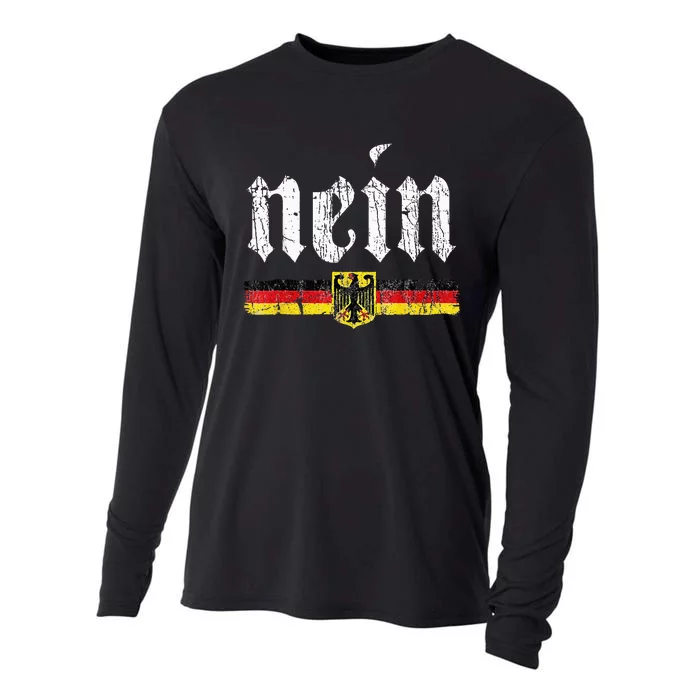 Nein German Saying No Funny Germany Oktoberfest Vintage Cooling Performance Long Sleeve Crew