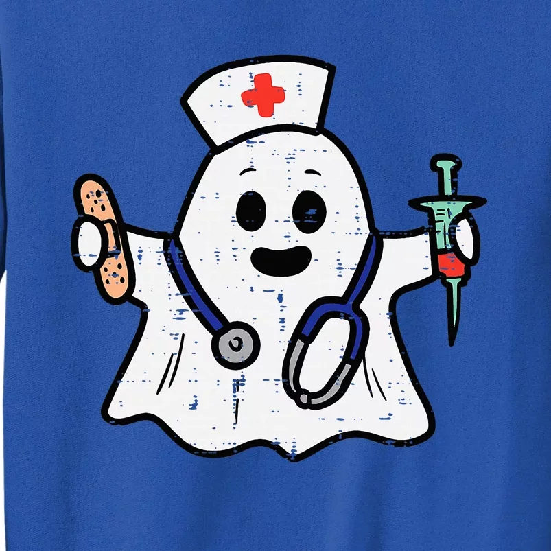 Nurse Ghost Scrub Top Halloween Costume For Nurses RN Tall Sweatshirt