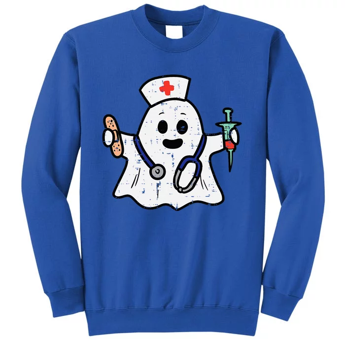 Nurse Ghost Scrub Top Halloween Costume For Nurses RN Tall Sweatshirt