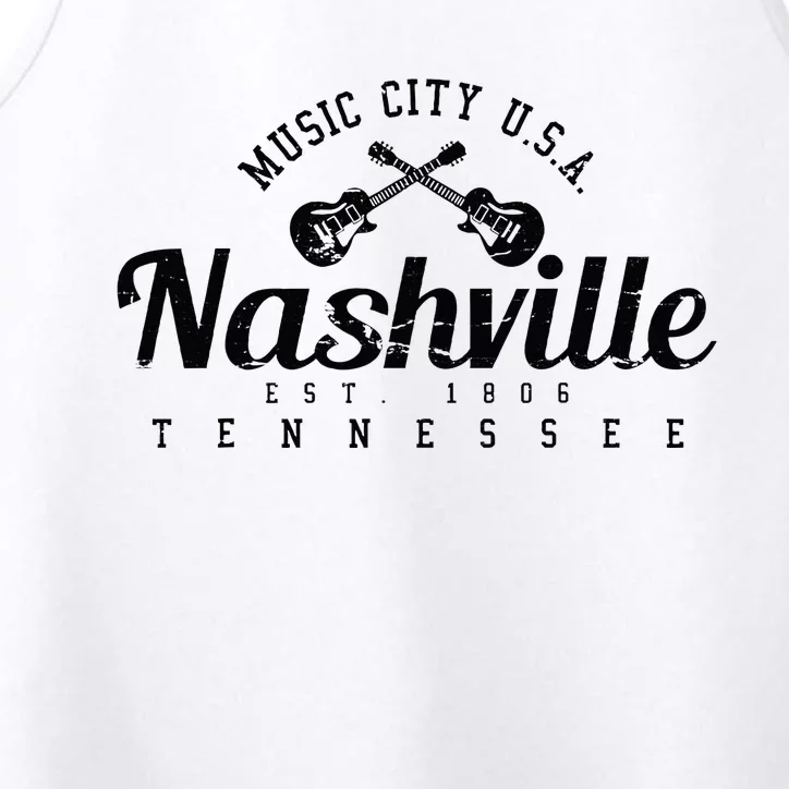 Nashville Guitar Tennessee Country Music City Gift Souvenir Performance Tank